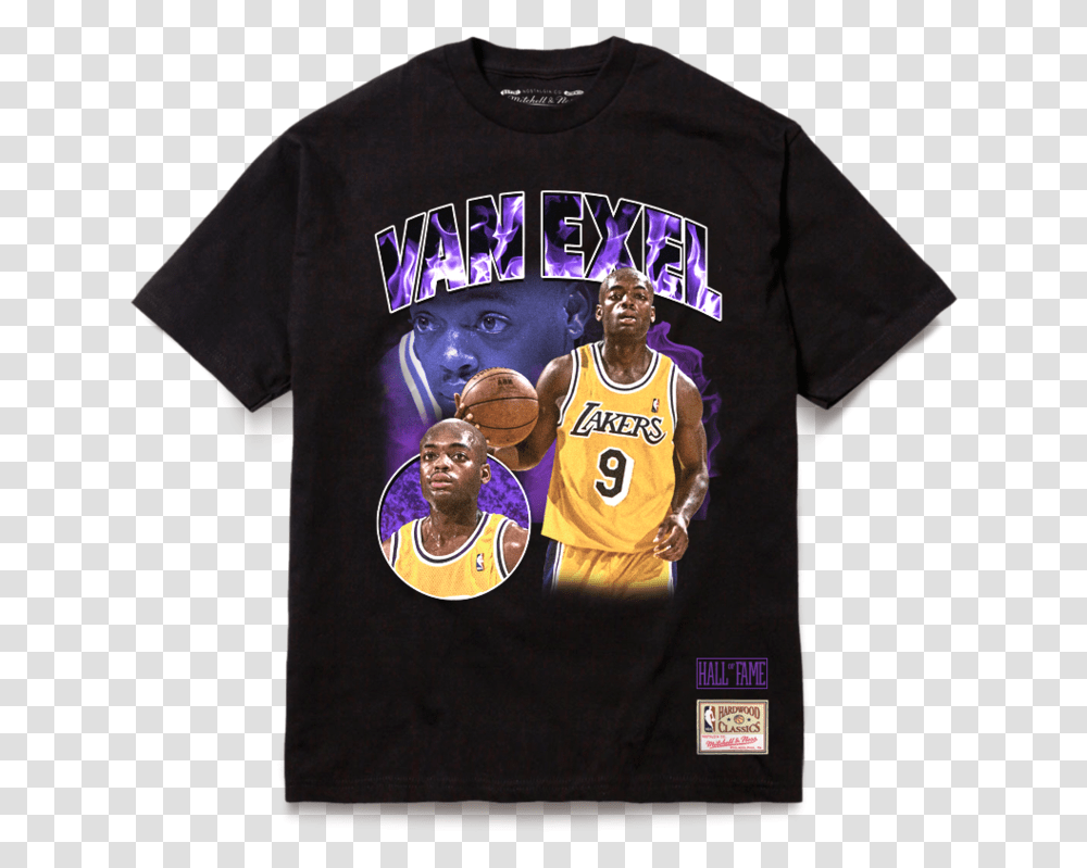 Los Angeles Lakers Tribute Nick Van Exel T Shirt Black Nick Van Exel Shirt, Apparel, Person Transparent Png