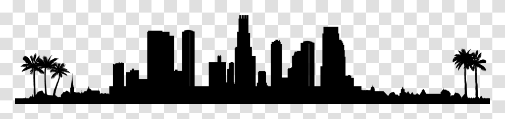 Los Angeles Skyline Clipart, Silhouette, Machine, Stencil, Building Transparent Png