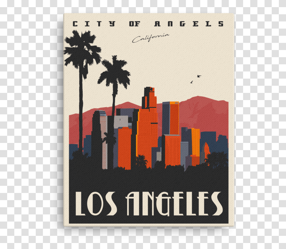 Los Angeles Travel Poster, Advertisement, Flyer, Paper Transparent Png