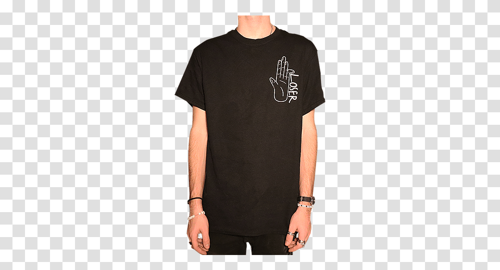 Loser Hand Active Shirt, Clothing, Apparel, T-Shirt, Person Transparent Png