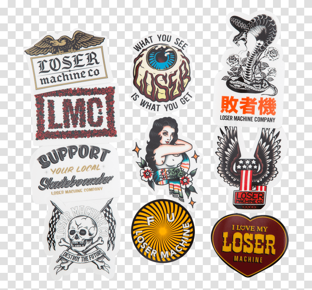 Loser Mc Stickers Vi Loser Machine Stickers, Label, Text, Poster, Advertisement Transparent Png
