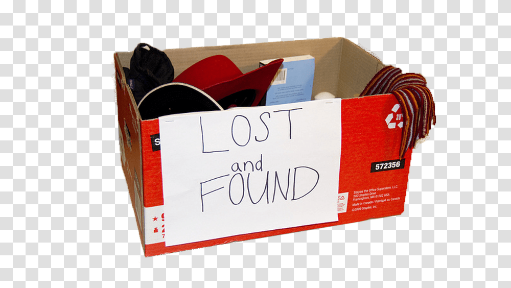 Lost And Found Lost Amp Found Box Items, Cardboard, Carton, Package Delivery Transparent Png
