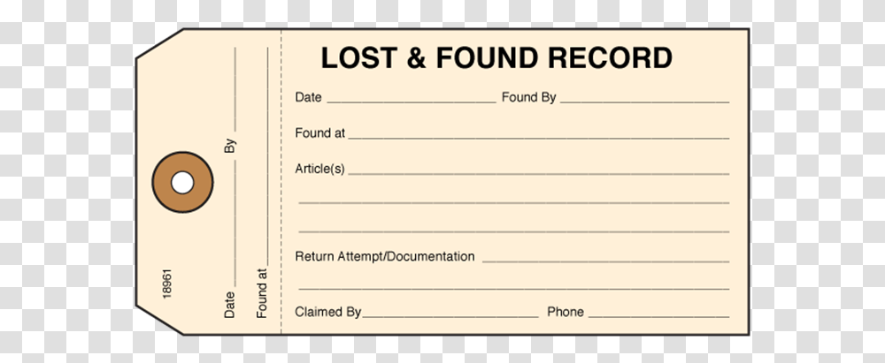 Lost And Found Tag, Label, Document, Paper Transparent Png