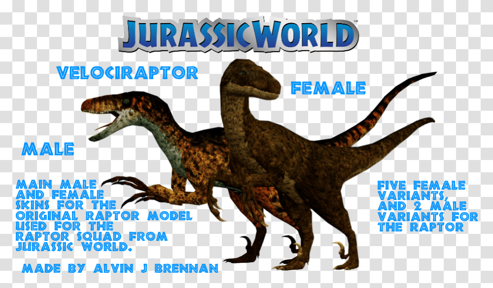 Lost World Jurassic Park Female Raptor, Dinosaur, Reptile, Animal, Bird Transparent Png