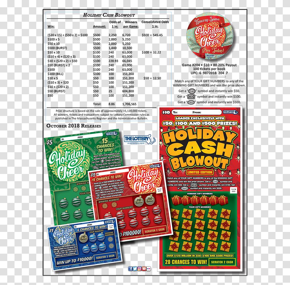 Lottery Holiday Blowout Lottery Ticket, Poster, Advertisement, Flyer, Paper Transparent Png