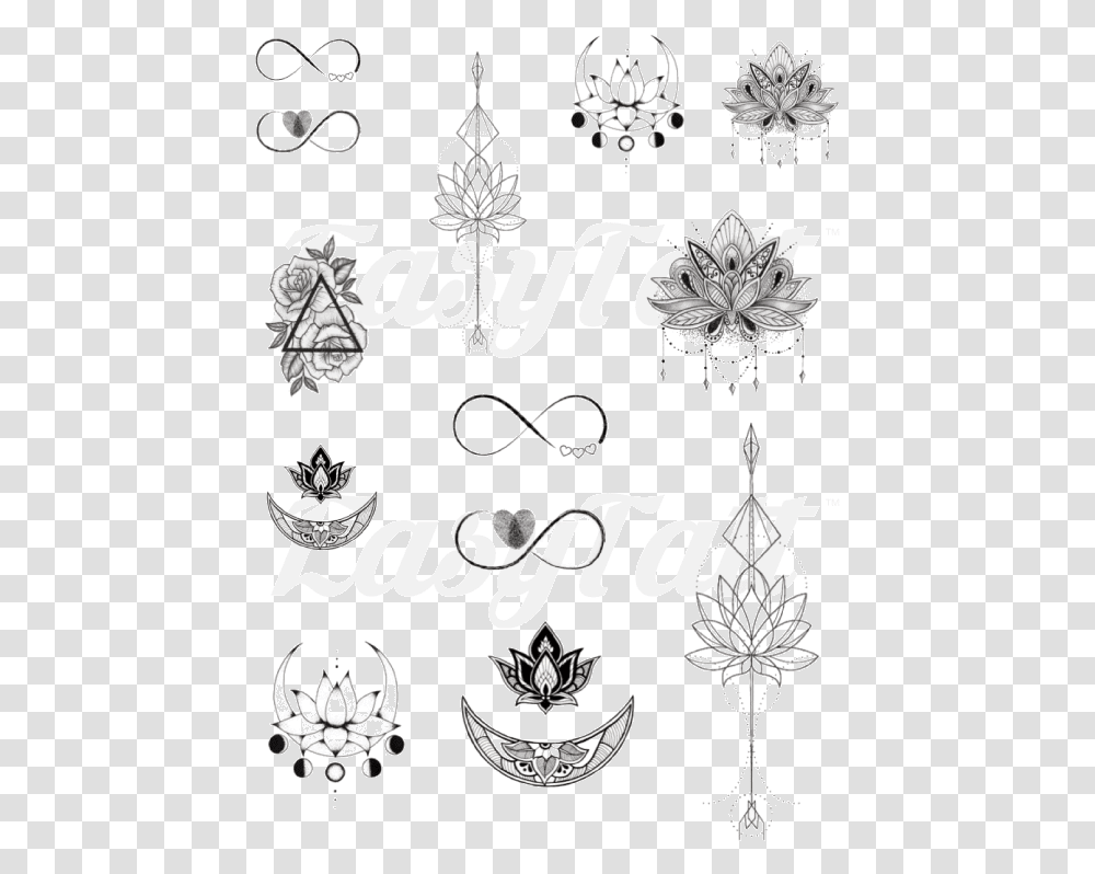 Lotus And Symbols Collection Tattoo Hindu Symbols, Accessories, Accessory, Jewelry Transparent Png