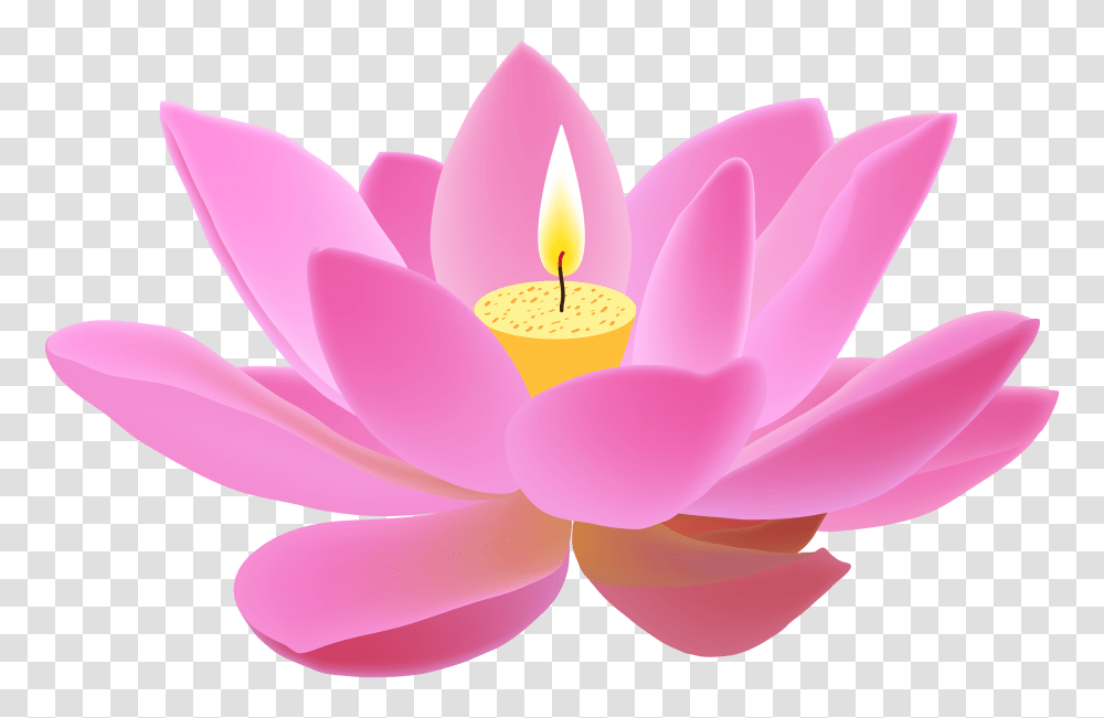 Lotus Candle Free Clip Art, Plant, Dahlia, Flower, Blossom Transparent Png