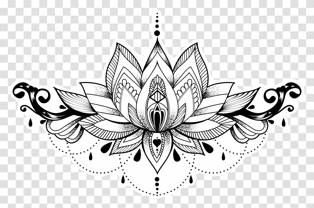 Lotus Chandelier Tattoo, Floral Design, Pattern Transparent Png