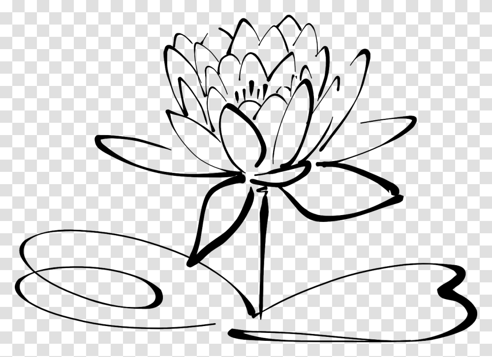 Lotus Flower Clipart Black And White, Plant, Dahlia, Blossom Transparent Png