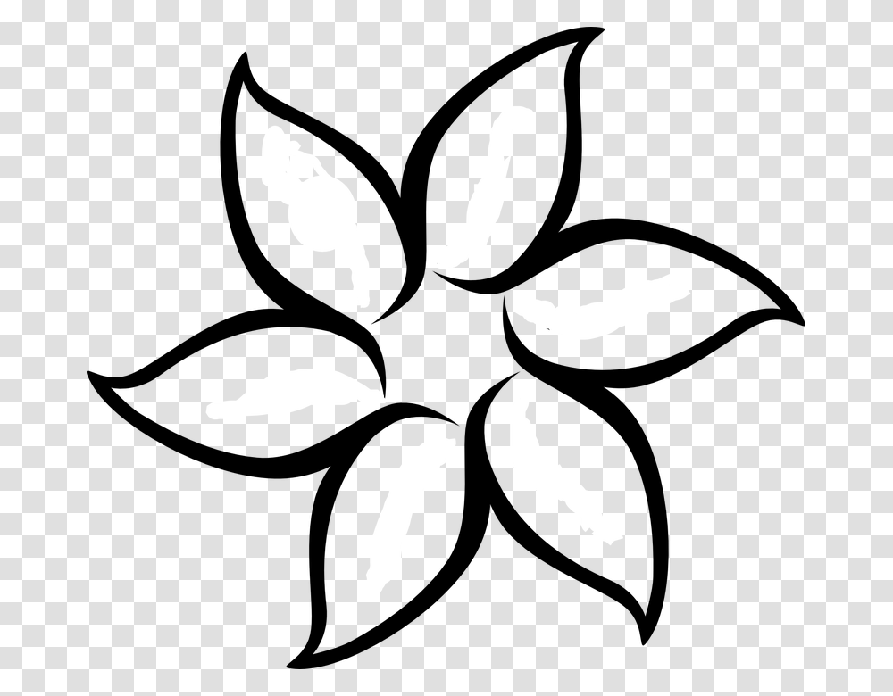 Lotus Flower Clipart Black White, Stencil, Bird, Animal Transparent Png