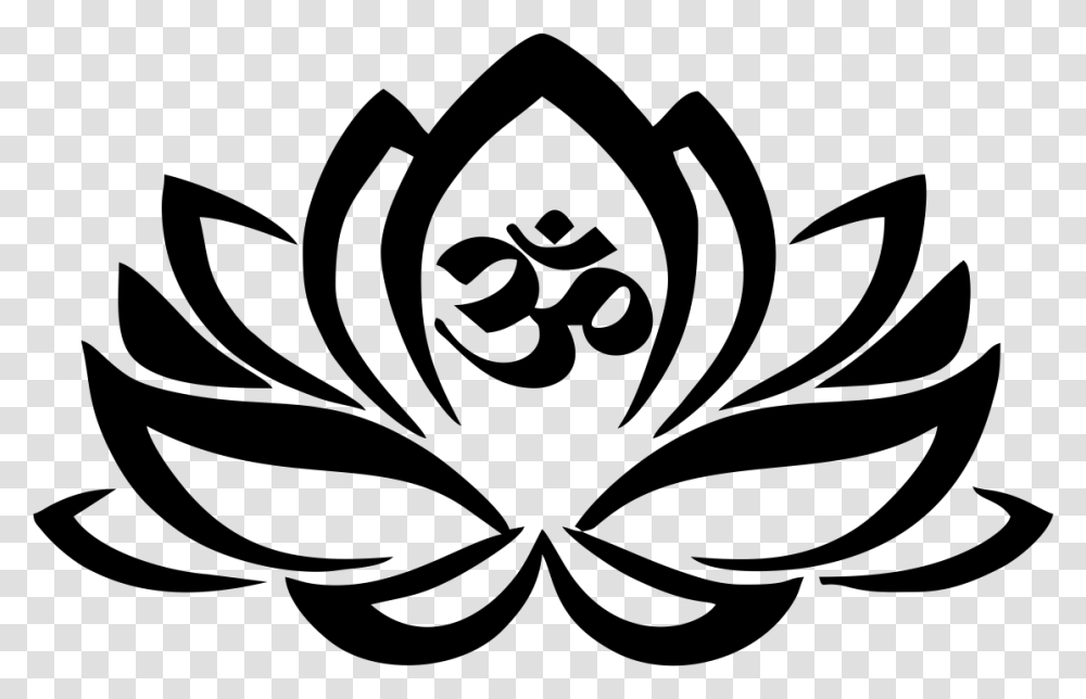 Lotus Flower Hindu Symbols, Stencil Transparent Png