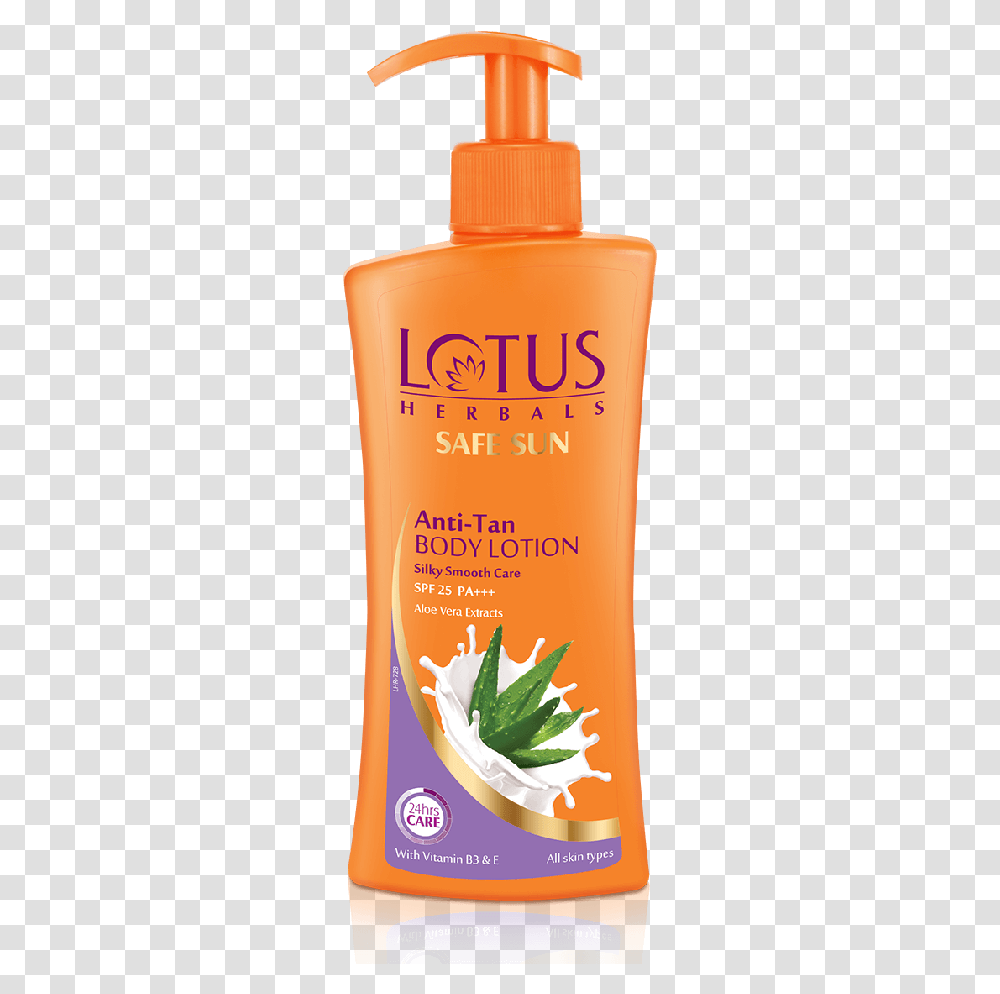 Lotus Herbals Safe Sun Anti Tan Body Lotion Spf 25 Sun Protection Body Lotion, Bottle, Sunscreen, Cosmetics, Beer Transparent Png
