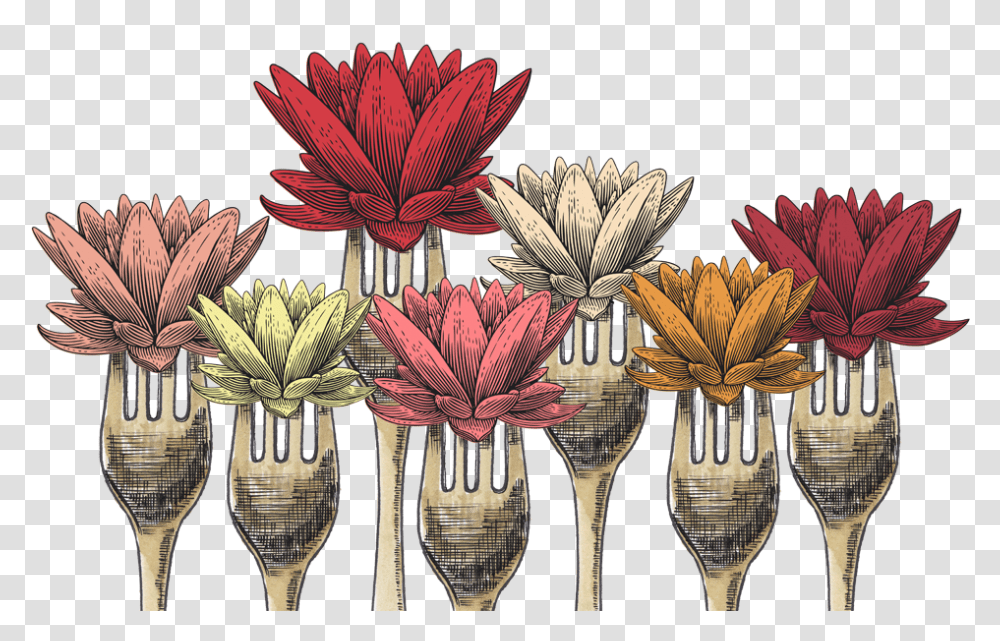 Lotus Leaf, Glass, Fork, Cutlery, Goblet Transparent Png