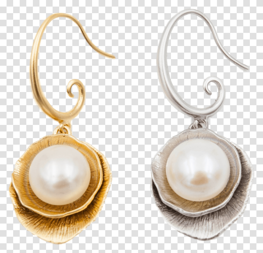 Lotus Leaf Pearl Earrings Earrings, Jewelry, Accessories, Accessory, Gold Transparent Png