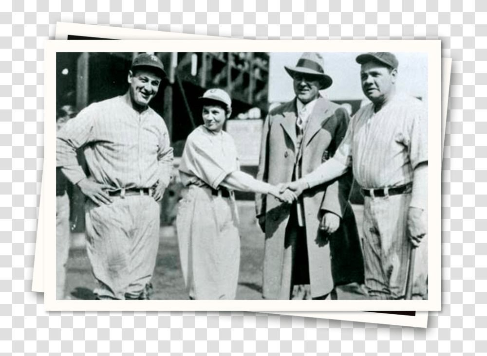 Lou Gehrig Jackie Mitchell Joe Engel And Babe Ruth Jackie Mitchell, Person, People, Sailor Suit Transparent Png