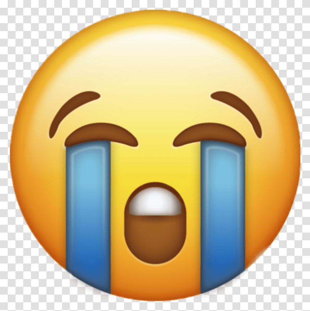 Loudly Crying Emoji Iphone Crying Emoji, Lamp, Sphere, Food, Rattle Transparent Png