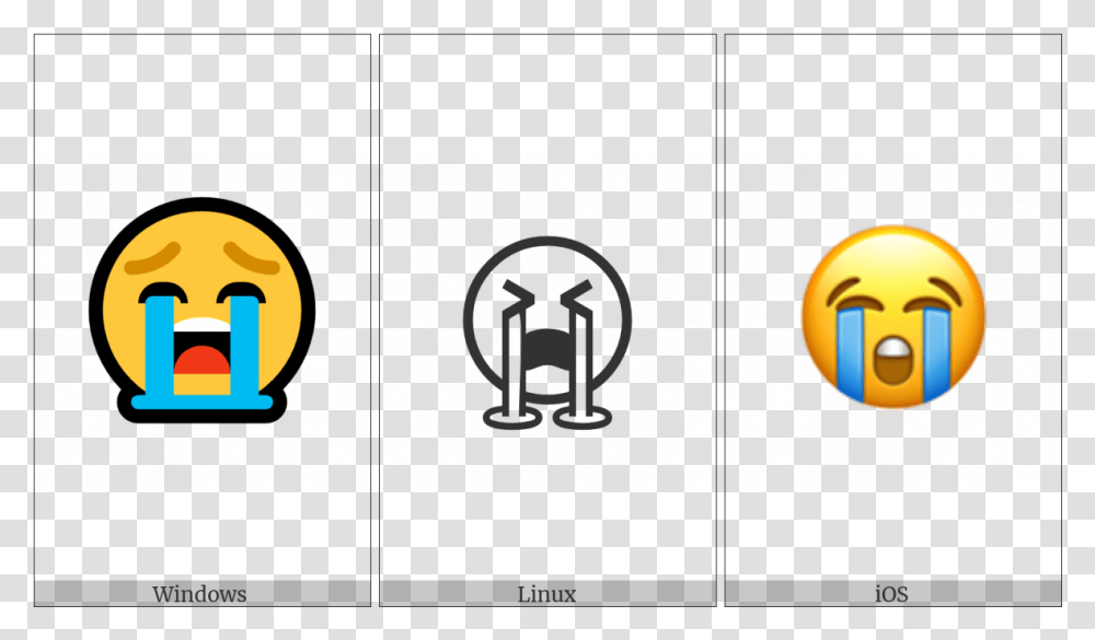 Loudly Crying Face On Various Operating Systems Smiley, Pac Man Transparent Png