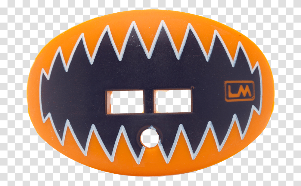 Loudmouthguard Shark Teeth Tiger Light Orange Navy Blue Gold Football Mouthguard, Label, Logo Transparent Png