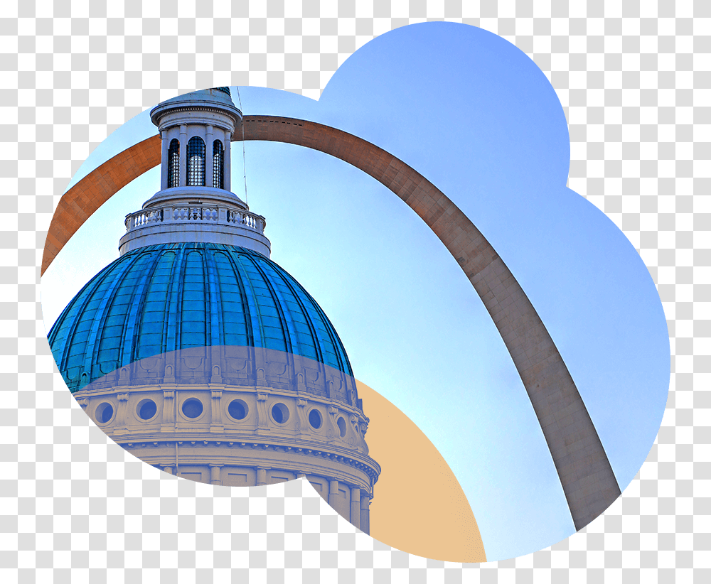 Louis Arch Behind The Courthouse Old Courthouse, Dome, Architecture, Building, Lamp Transparent Png