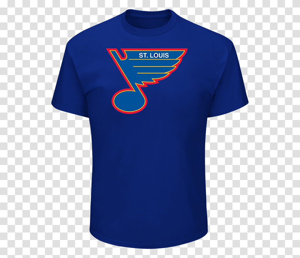 Louis Blues Twill Logo T Shirt By MajesticData Large Eagles Super Bowl Shirts, Apparel, Sleeve, T-Shirt Transparent Png