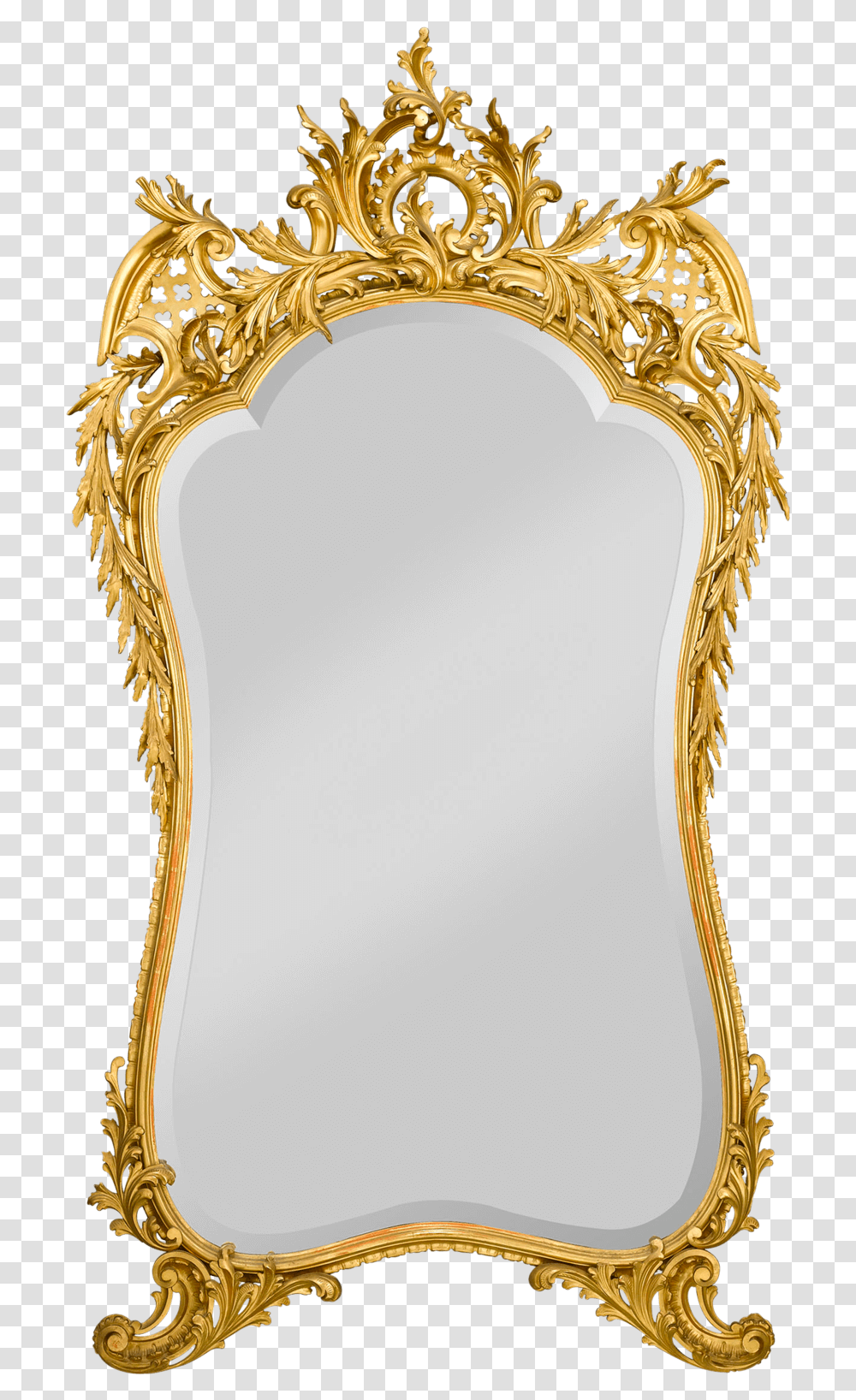 Louis Xv Style Gold Leaf Mirror Golden Mirror Frame, Gate Transparent Png