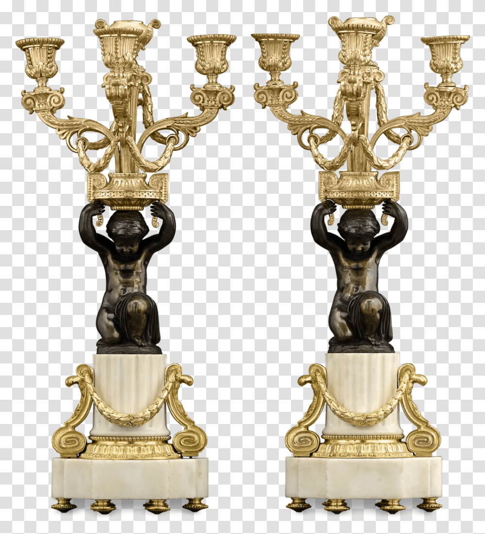 Louis Xvi Marble Ormolu And Patinated Bronze Candelabra Ormolu, Trophy, Cross Transparent Png