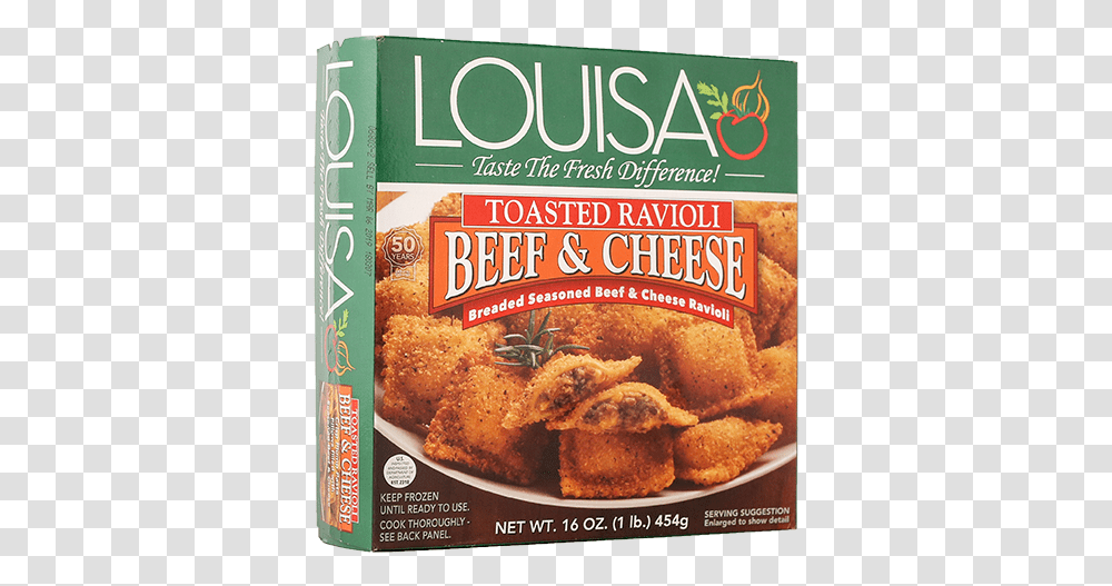 Louisa Toasted Beef Amp Cheese Ravioli, Nuggets, Fried Chicken, Food, Menu Transparent Png