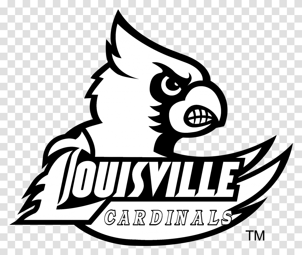 Louisville Cardinals Logo Black And White Louisville Cardinals, Trademark, Emblem, Stencil Transparent Png