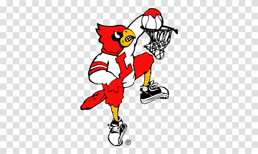 Louisville Cardinals Mascot Logo Ncaa Division I Im Louisville Cardinals Basketball Logo, Person, Human, Clothing, Apparel Transparent Png