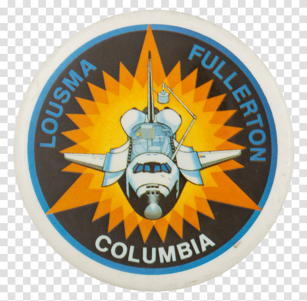 Lousma Fullerton Columbia Event Button Museum Columbia Nasa Logo, Trademark, Badge, Emblem Transparent Png
