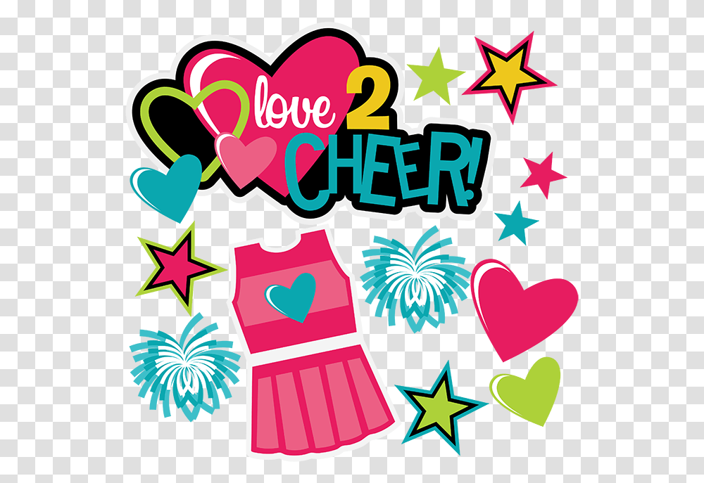 Love 2 Cheer Svg Scrapbook Collection Cheerleading Files Love Cheer, Symbol, Star Symbol, Clothing, Apparel Transparent Png