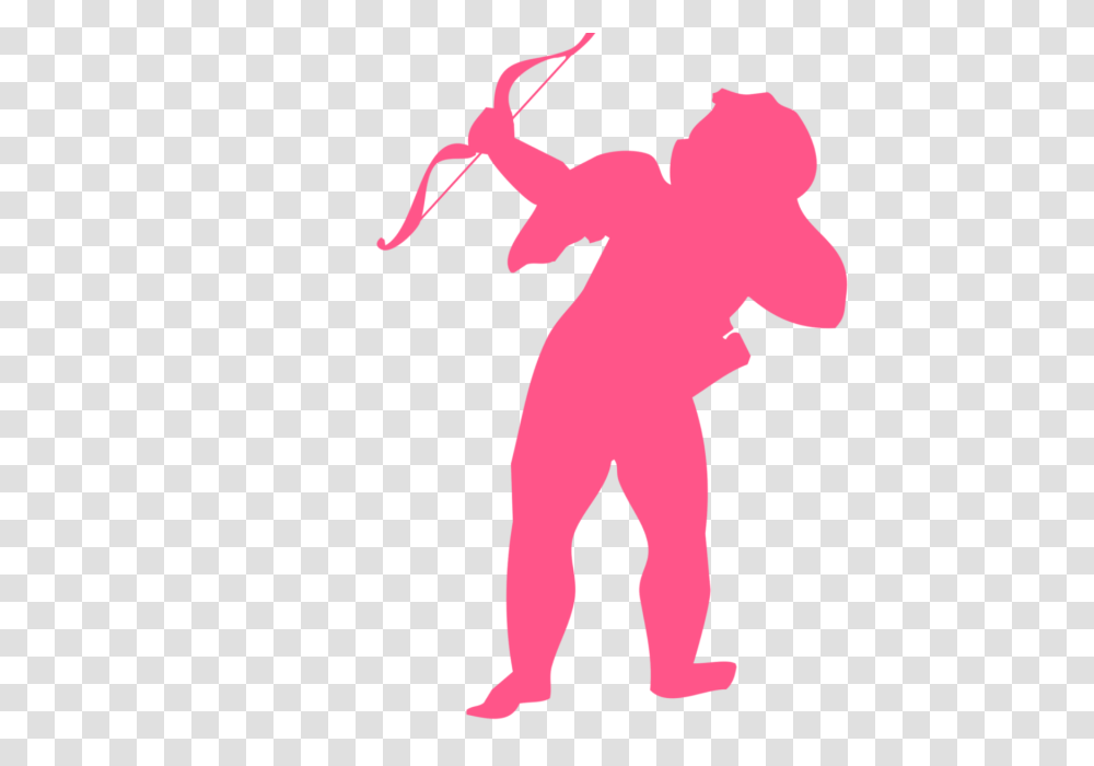 Love Angel With Arrow And Bow Emoji Abstract Background, Silhouette, Cupid, Person, Human Transparent Png