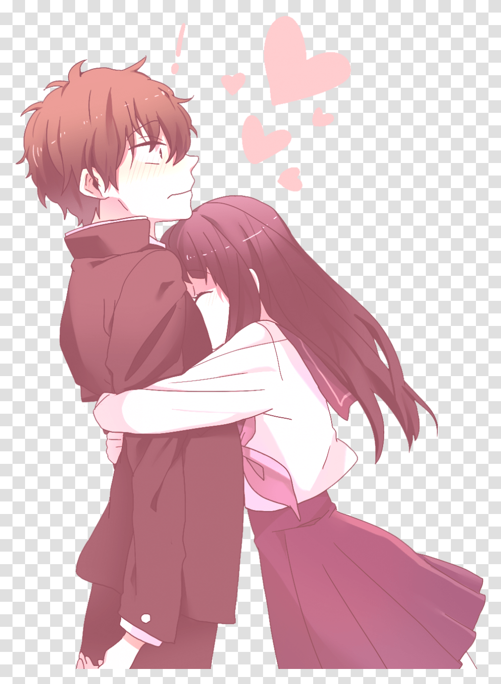 Love Anime Cute Anime Couple Hugging, Manga, Comics, Book, Person Transparent Png