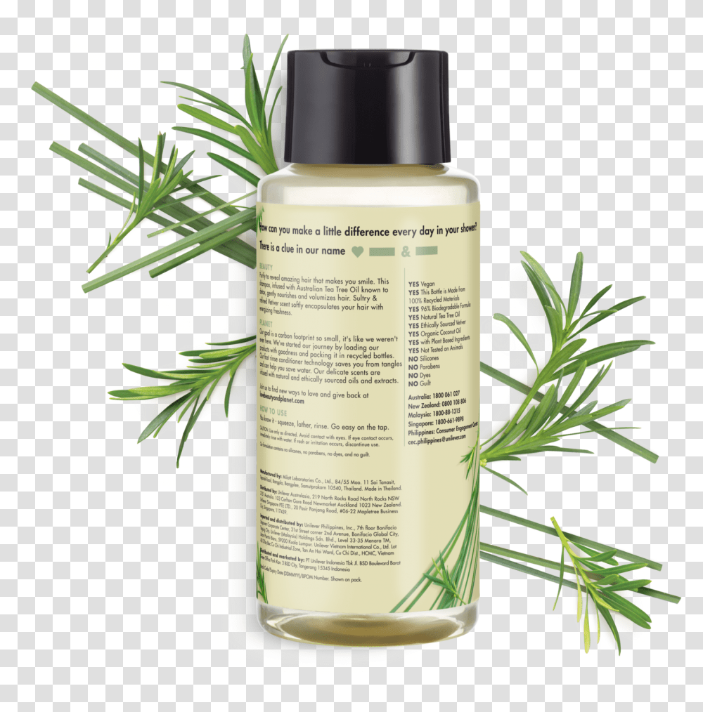 Love Beauty And Planet Tea Tree Body Wash, Bottle, Shampoo, Cosmetics, Aftershave Transparent Png