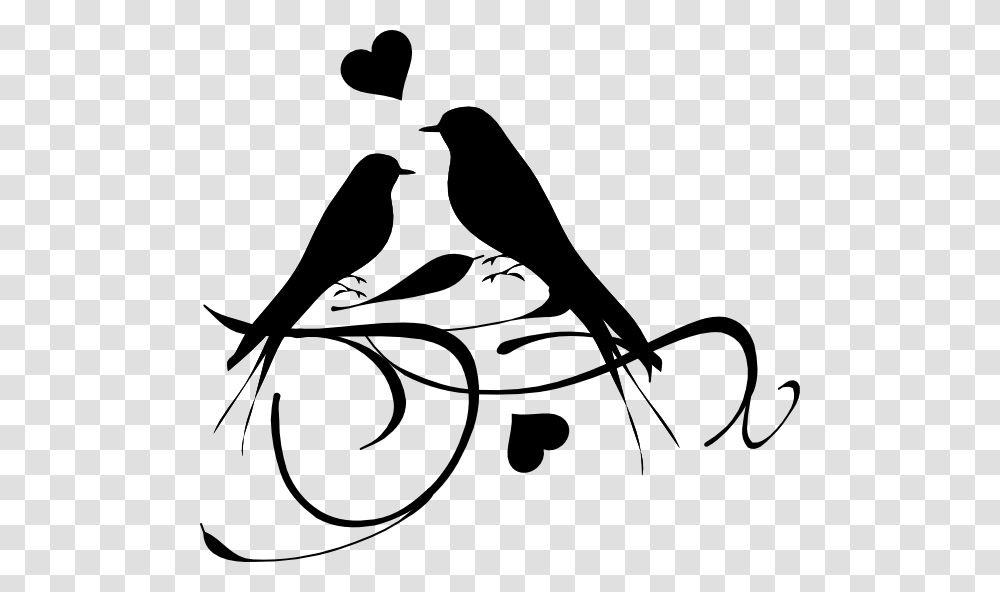 Love Birds Black And White, Silhouette, Stencil, Animal, Blackbird Transparent Png