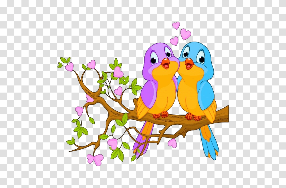Love Birds Cartoon Image Cute Birdies, Animal, Floral Design, Pattern Transparent Png