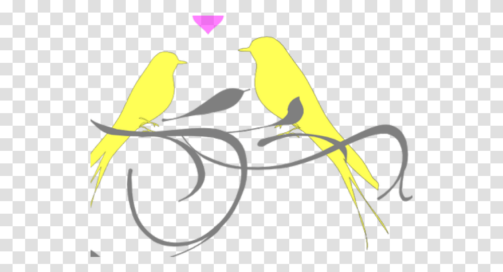 Love Birds Clipart Frame Black And White Hearts Clipart, Canary, Animal, Finch, Bicycle Transparent Png