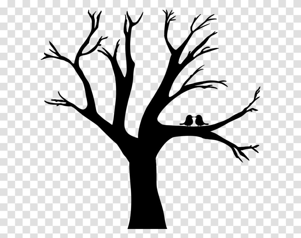 Love Birds In Tree Clipart Clipart Tree Silhouette, Gray, World Of Warcraft Transparent Png