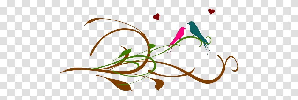 Love Birds On A Branch Clip Arts Download, Floral Design, Pattern Transparent Png