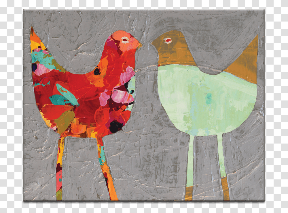 Love Birds Rooster, Modern Art, Painting, Mural Transparent Png