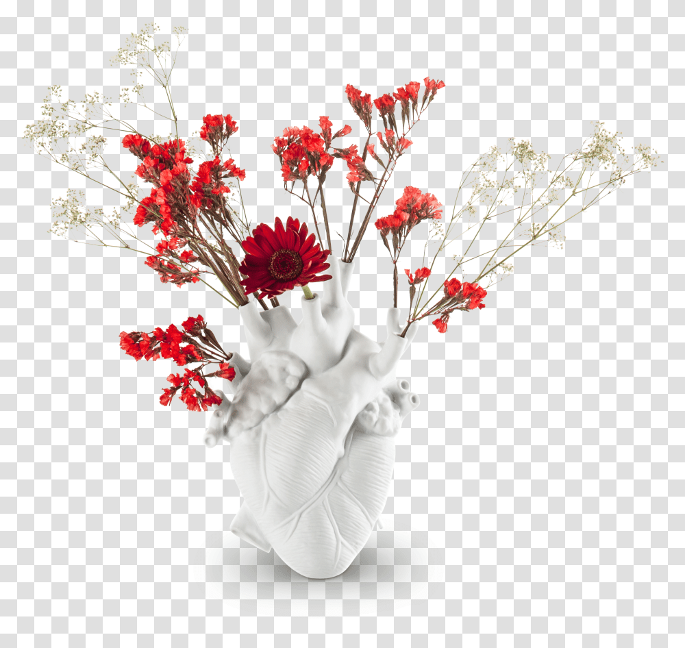 Love Bloom Heart Shaped Vase Seletti Heart Vase, Ikebana, Ornament, Flower Arrangement, Jar Transparent Png