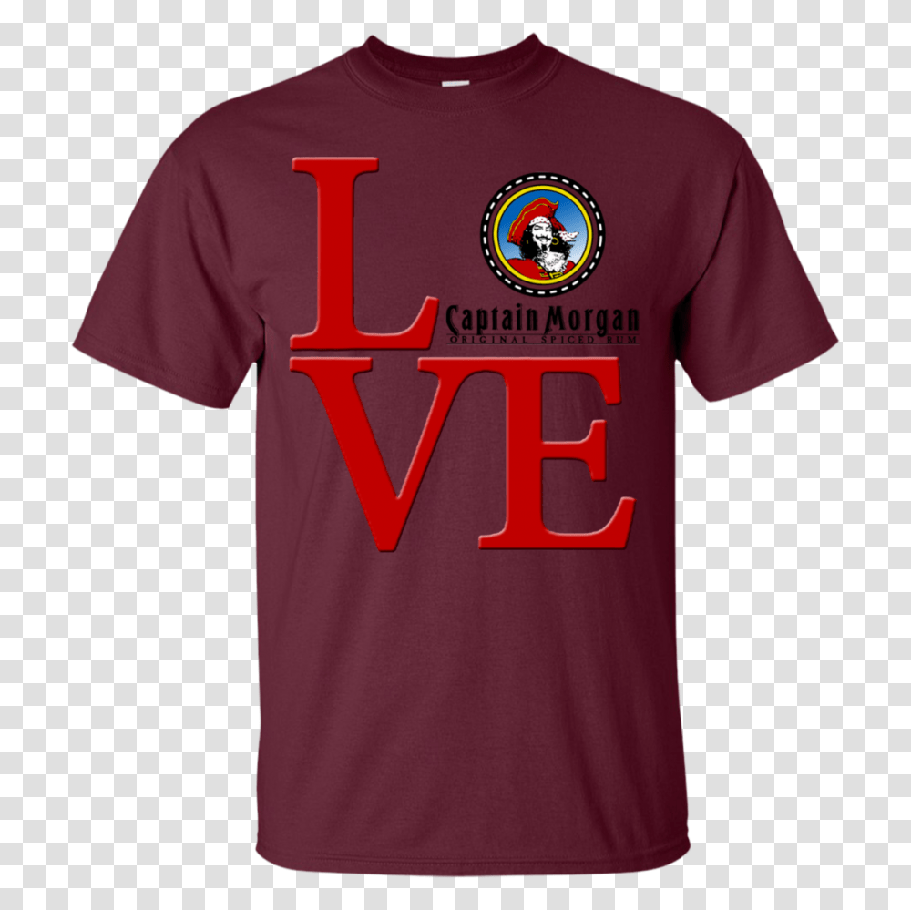 Love Captain Morgan Rum T Shirt Hoodie Sweater, Apparel, T-Shirt, Jersey Transparent Png