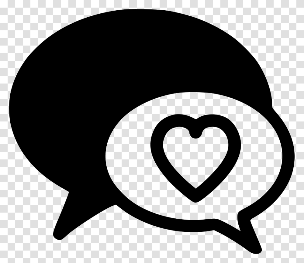 Love Chat Conversation Icon Free Download, Stencil, Baseball Cap, Apparel Transparent Png