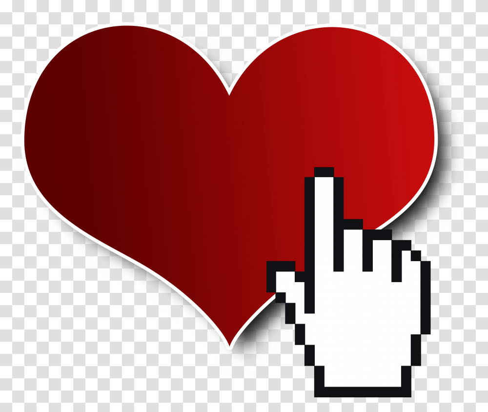 Love Clicks Middle Finger Mouse Cursor, Heart, Key, Cushion, Pillow Transparent Png