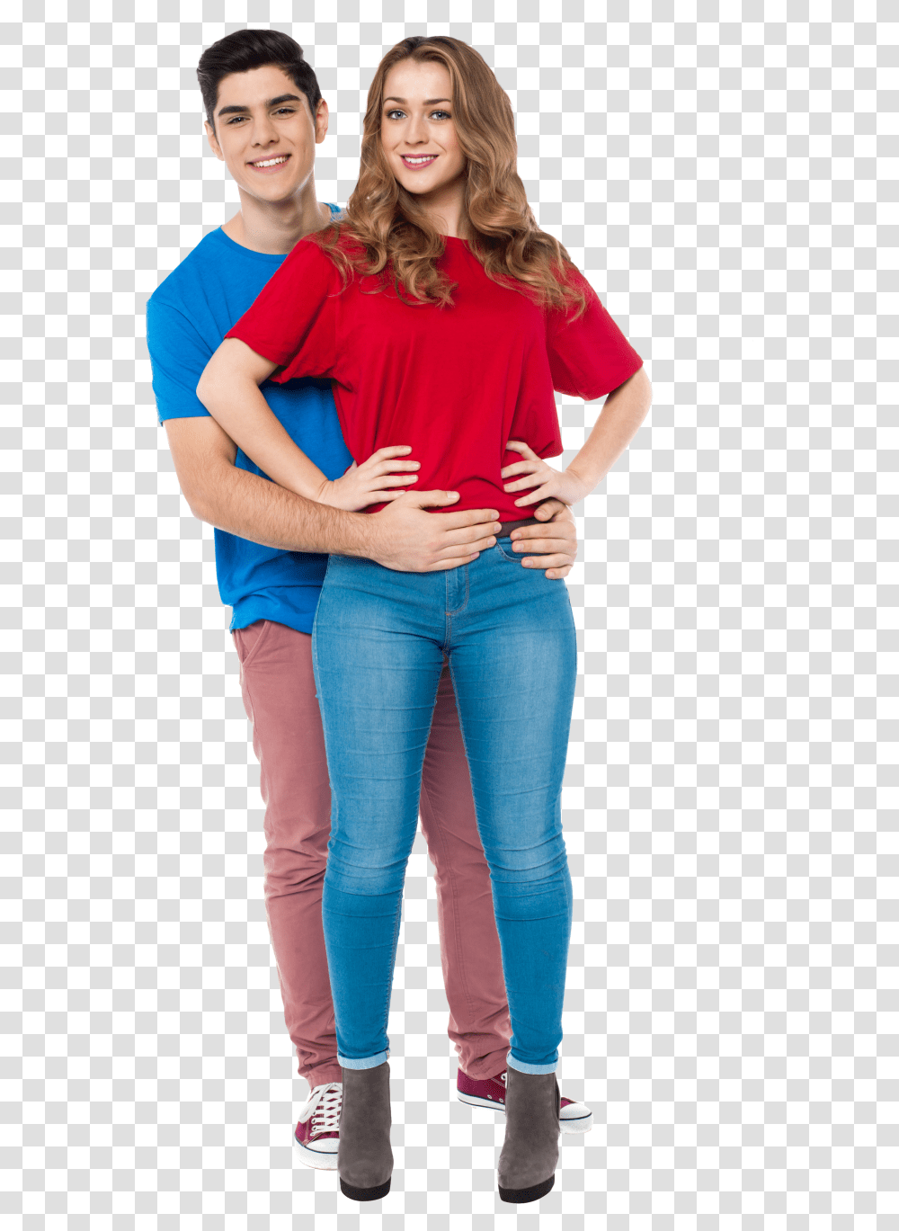 Love Couple Image Guy With Arm Around Girl, Pants, Person, Female Transparent Png