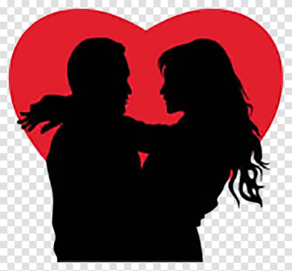 Love Couple With Red Heart Clipart Images Of Love, Person, Human, Silhouette Transparent Png