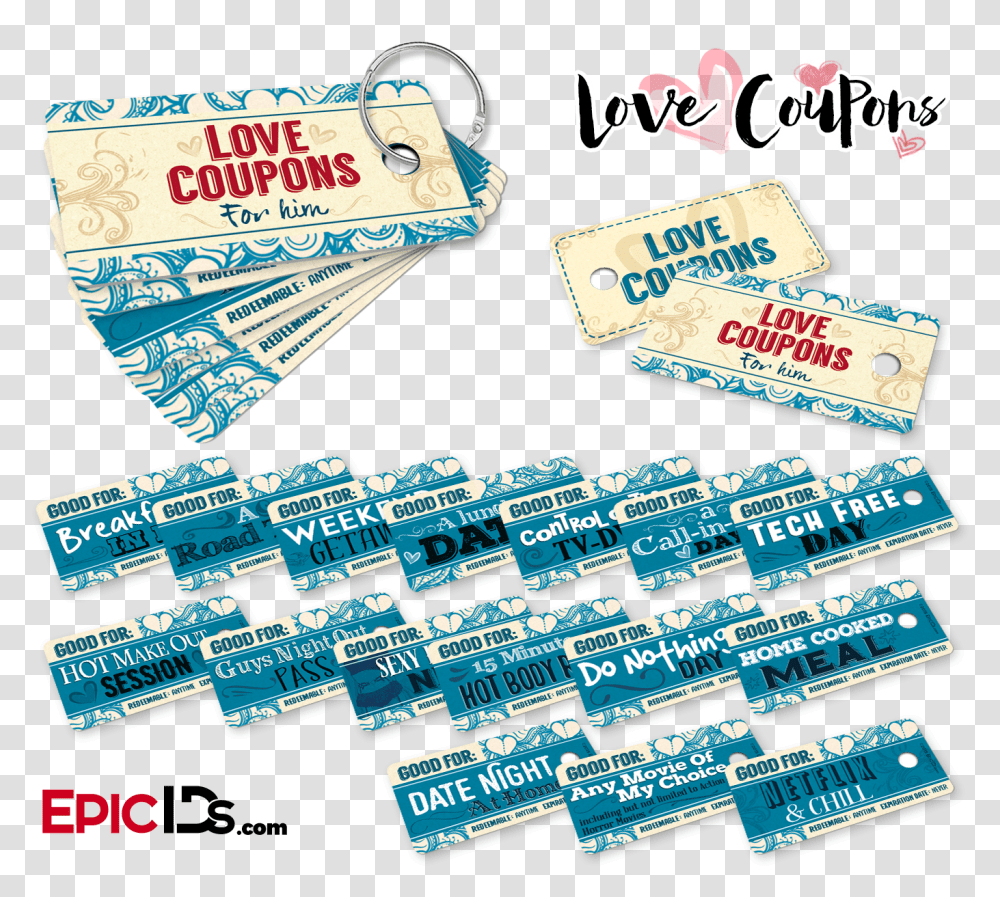 Love Coupons For Her, Label, Flyer, Poster Transparent Png