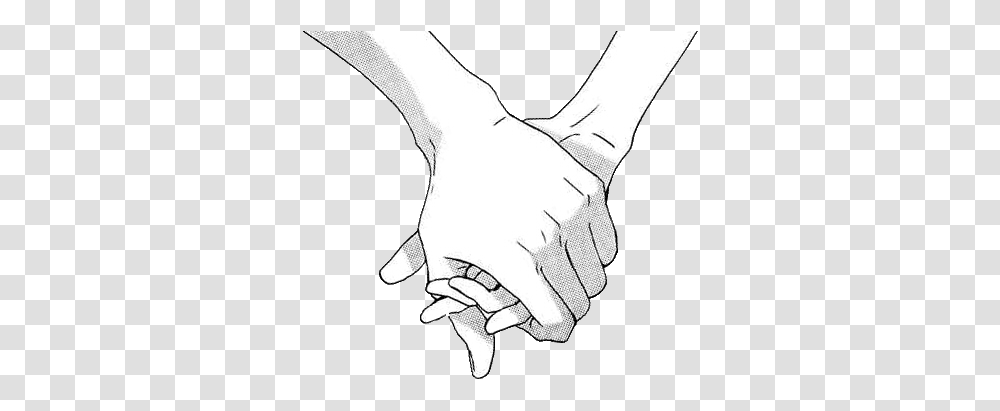 Love Cute Black And White Hands Care Shadow Holding Holding Hands White, Person, Human, Handshake Transparent Png