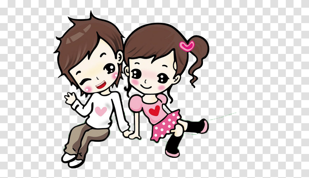 Love Cute Couple Clipart Happy, Drawing, Girl, Female, Graphics Transparent Png
