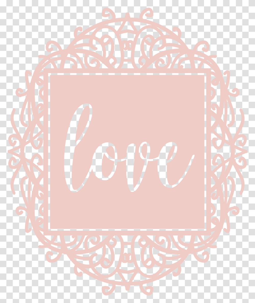 Love Doily Svg Cut File Calligraphy, Label, Stencil, Lace Transparent Png